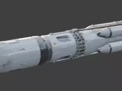 Realistic Sci-Fi Launch Vehicle 3D Model Low-poly 3D model