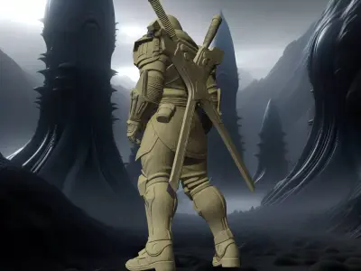 Cyber Ninja  Futuristic Assassin Warrior 3D print model