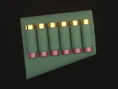 Shell Holder for Shotgun Stock Attachment - Game Asset Low-poly 3D model