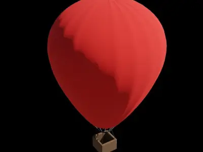 Hot Air Balloon Free low-poly 3D model