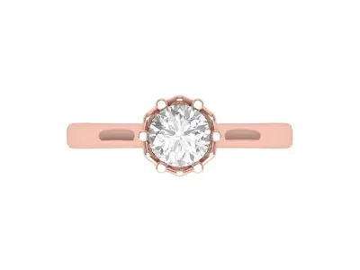 Solitaire Engagement Ring 3D print model 31