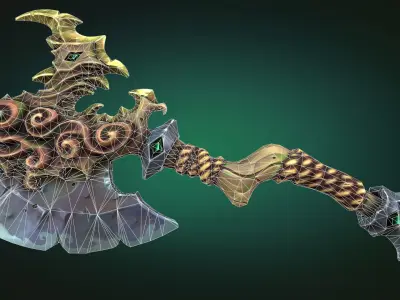 Coastal axe Low-poly 3D model