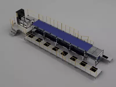 Industrial Factory Scene Conveyor Belts 3D model