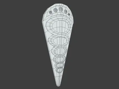 Stylized Brass and Steel Kite Shield Low-poly 3D model