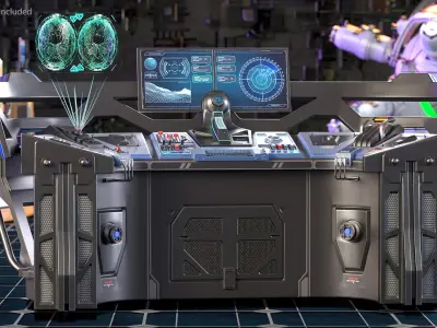 Futuristic Control Panel 3D model