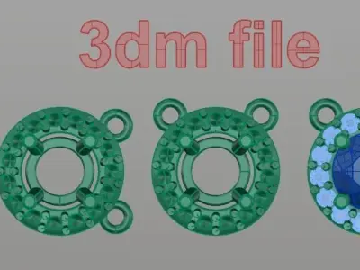 Dainty Round Halo Pendant 5mm 3D print model