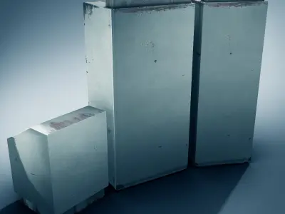 Industrial Units Low-poly 3D model