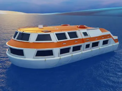 Tender Lifeboat   Low-Poly 3D Model Low-poly 3D model