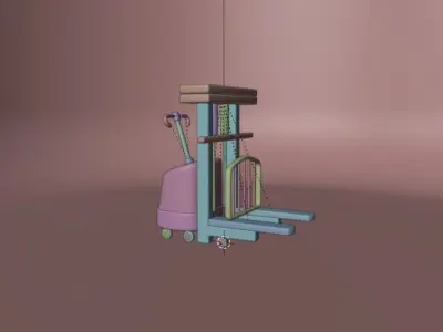 Low poly Forklift Truck 3D Model Low-poly 3D model