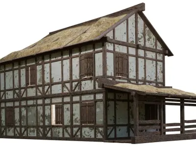 Medieval House 06 PBR 4K GameReady Low-poly 3D model