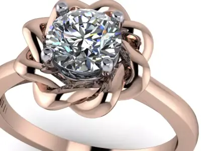 Antique Classic Decorative flower Ring 3D model 3D print model