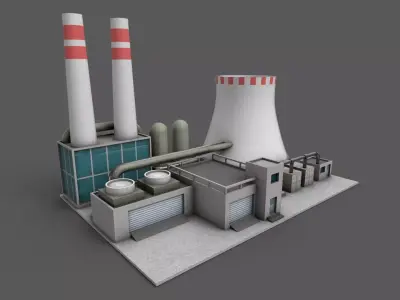 Power Plant Low poly Low-poly 3D model