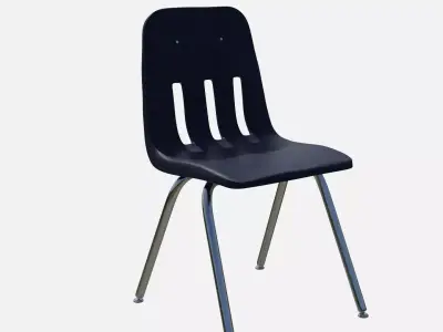Plastic School Chair Low-poly 3D model
