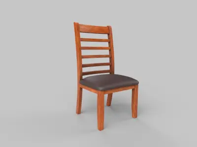 chair wooden Low-poly 3D model