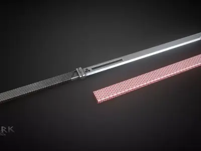 Futuristic Sword Low-poly 3D model 37