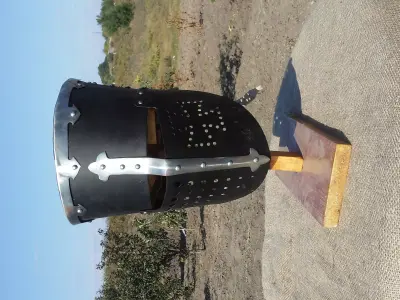 WG 7050 - Medieval Pot Helm - DXF Armor Pattern Low-poly 3D model