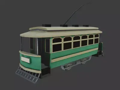 Low poly JG Brill Tramway  Low-poly 3D model