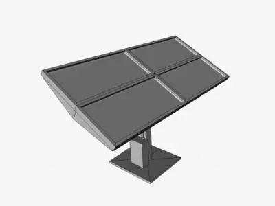 Solar panel Low-poly 3D model 2