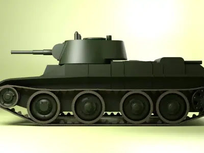 Soviet tank BT-7 Low-poly 3D model