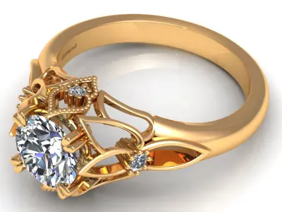 Antique Diamond Ring 3D print model