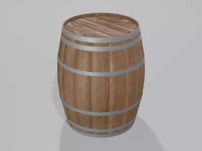 Medium Toasted Burgundy Barrel 3D model