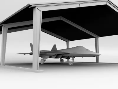 S-size Hangar Low-poly 3D model