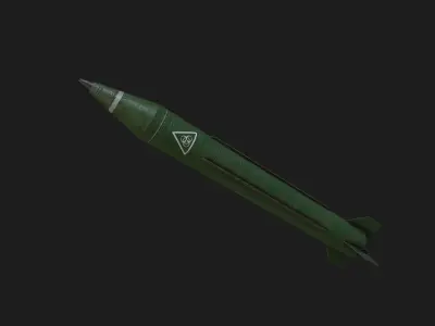 scud missile lowpoly Low-poly 3D model