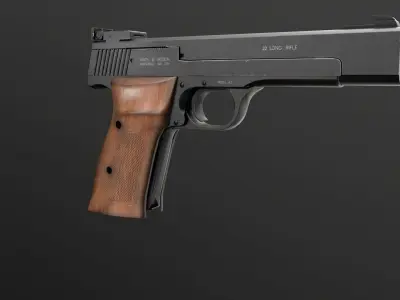 Smith and Wesson Model 41 Pistol Low-poly 3D model