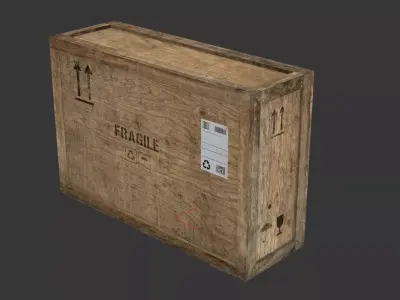 wooden crate PBR 4K Low-poly 3D model 5