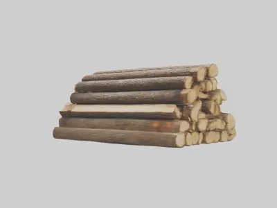 Firewood Model Low-poly 3D model