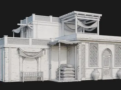 33-36 - Arabic Houses 4K  Low-poly 3D model