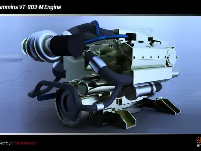 Cummins VT-903-M Engine Free 3D model