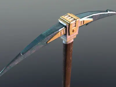 Pickaxe - Adamantite Low-poly 3D model