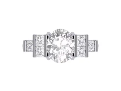 Oval Art Deco Ring 3D print model 3