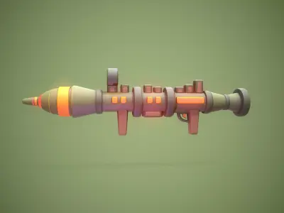 Stylized Rocket Launcher Low-poly 3D model purchase