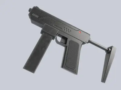 Minimal gun Low-poly 3D model