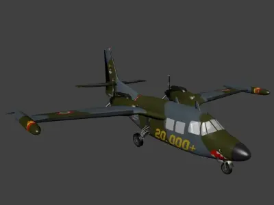 Piaggio P 166 Low-poly 3D model