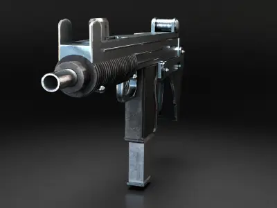Uzi-miniGun gun Low-poly 3D model