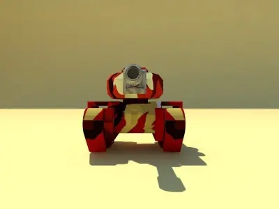 Lowpoly tank lego Free low-poly 3D model