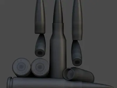 545x39mm Cartridge Low-poly 3D model