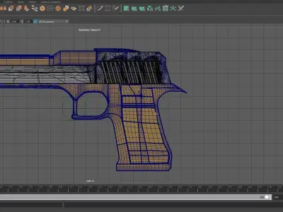 Blank Desert Eagle Template Low-poly 3D model