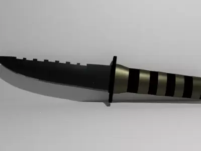 Combat Knife Low-poly 3D model 15