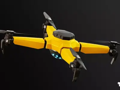 Military Drone - Rigged and BP Controllable Low-poly 3D model