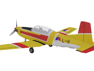 Pilatus PC7 Turbo Trainer Low-poly 3D model