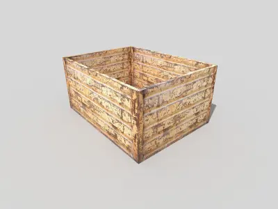 low poly metal crate Low-poly 3D model order