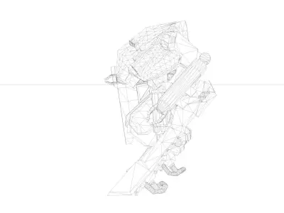 Battle Mech  Low-poly 3D model