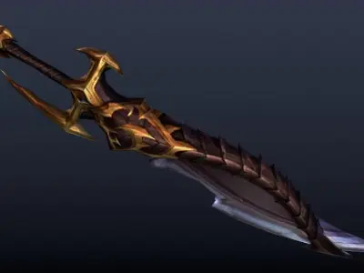 Futuristic Sword Low-poly 3D model 29