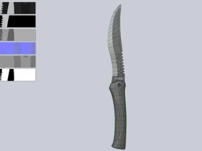 Tactical knife Low-poly 3D model 3