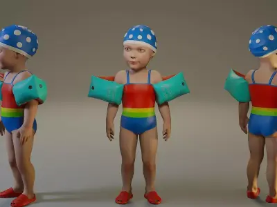 SwwimmingPool Child Female ACC0203001 Low-poly 3D model