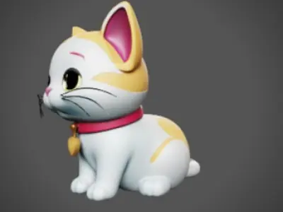 Cartoon Cat Low-poly 3D model order
